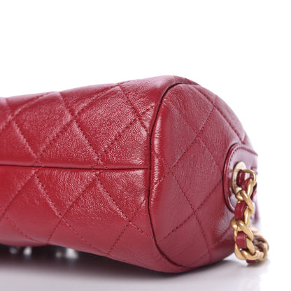 Chanel Shiny Lambskin Quilted Small Fashion Therapy Bowling Bag Red 7 of 10