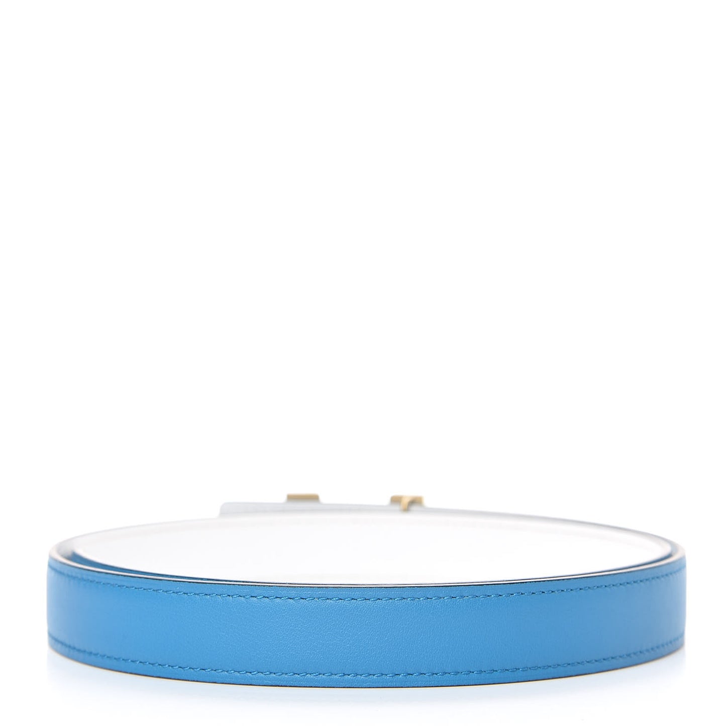 Epsom Swift Lizard 24mm Mini Constance H Belt 85 Bleu Zanzibar White Sesame