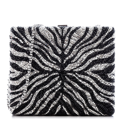 Judith Leiber Austrian Crystal Zebra Evening Bag Silver Black 1 of 9