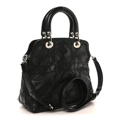 Christian Dior Lambskin Cannage Medium Granville Tote Black 2 of 12