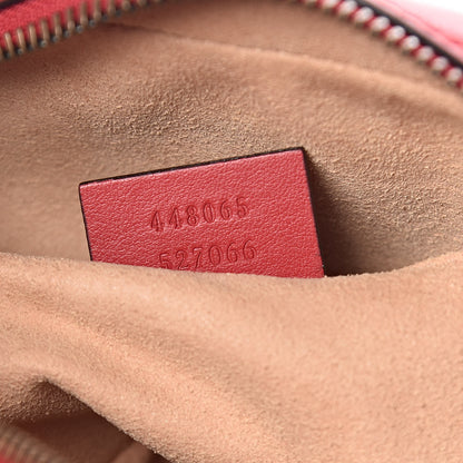 Gucci Calfskin Matelasse Mini GG Marmont Chain Shoulder Bag Hibiscus Red 7 of 10