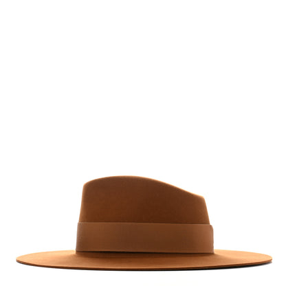 Hermes Rabbit Felt Laquered Gold Faubourg Pop H Hat 57 Marron Chutney 4 of 8