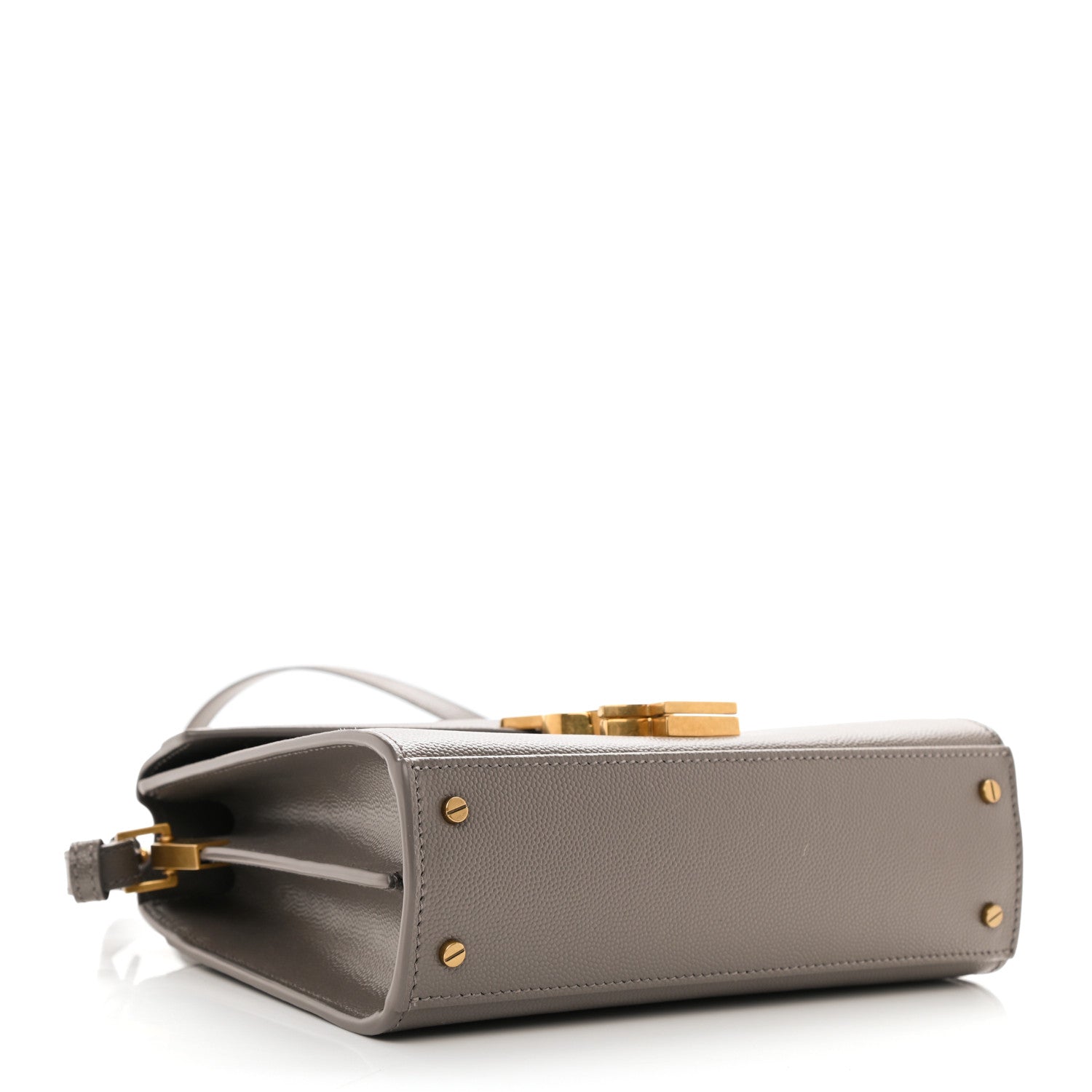 Saint Laurent Grain de Poudre Mini Classic Monogram Cassandra Top Handle Pebble 3 of 9