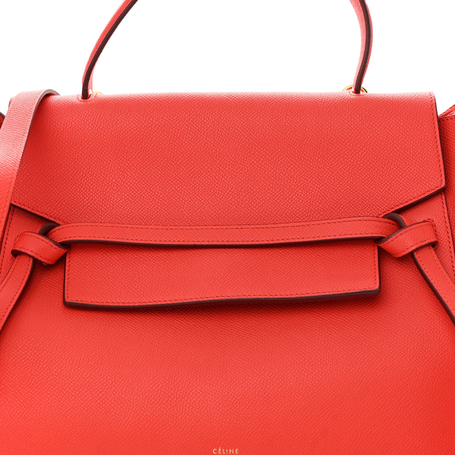 Celine Grained Calfskin Mini Belt Bag Coral Orange 7 of 10
