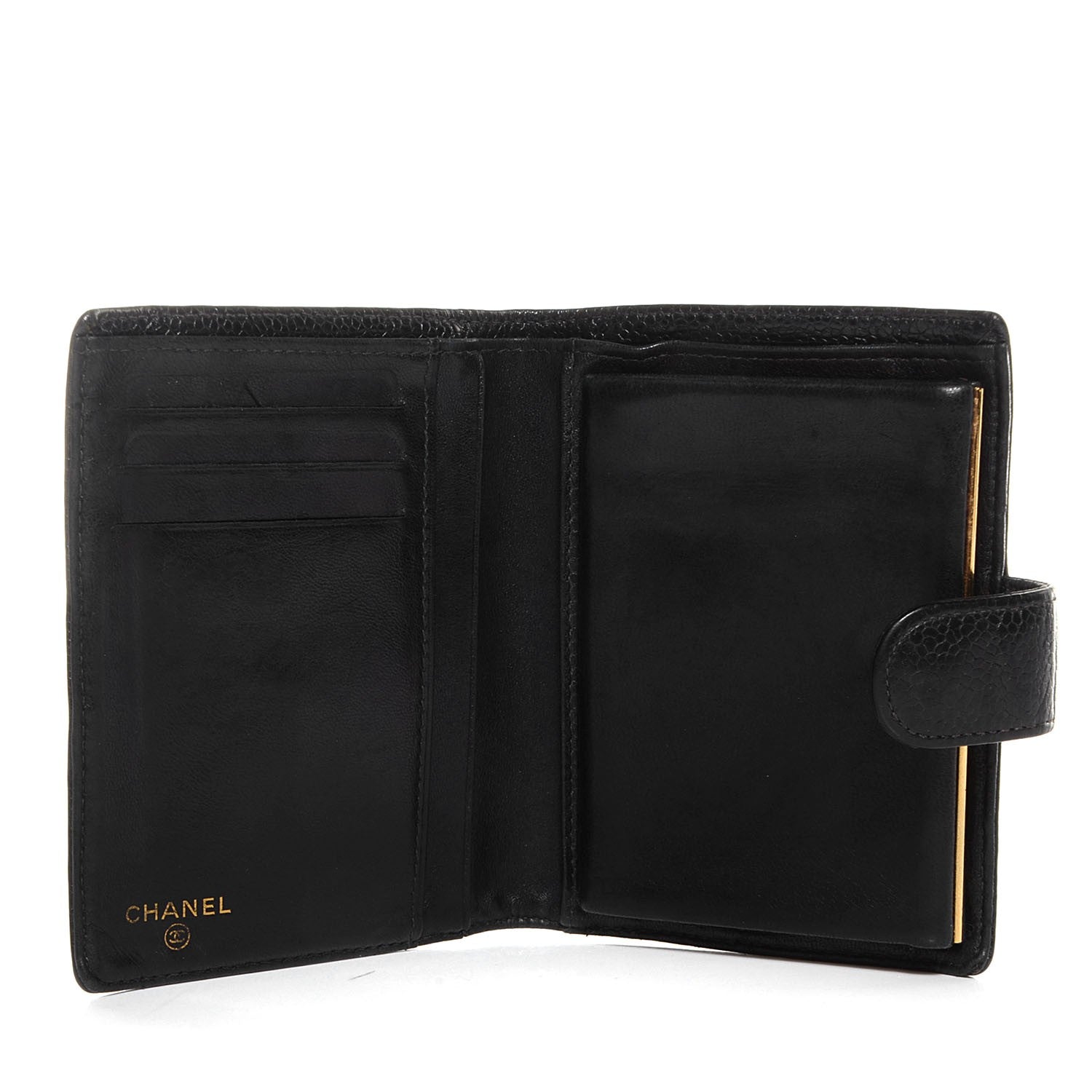 Chanel Caviar Timeless CC Compact French Wallet Black 4 of 9