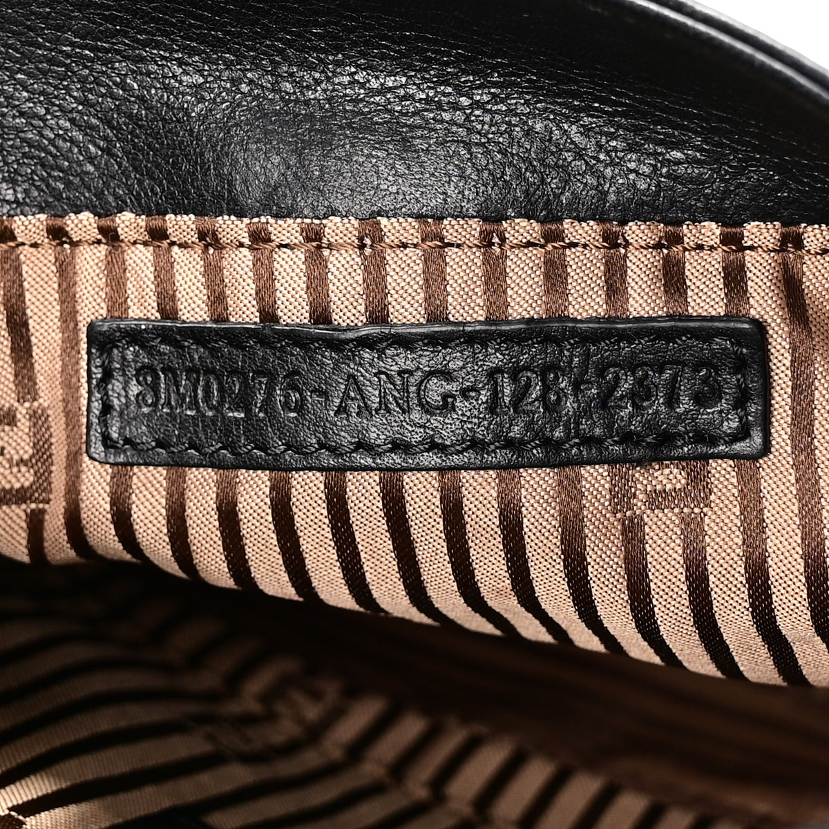 Vitello Flamingo Fendista Pouchette Crossbody Black