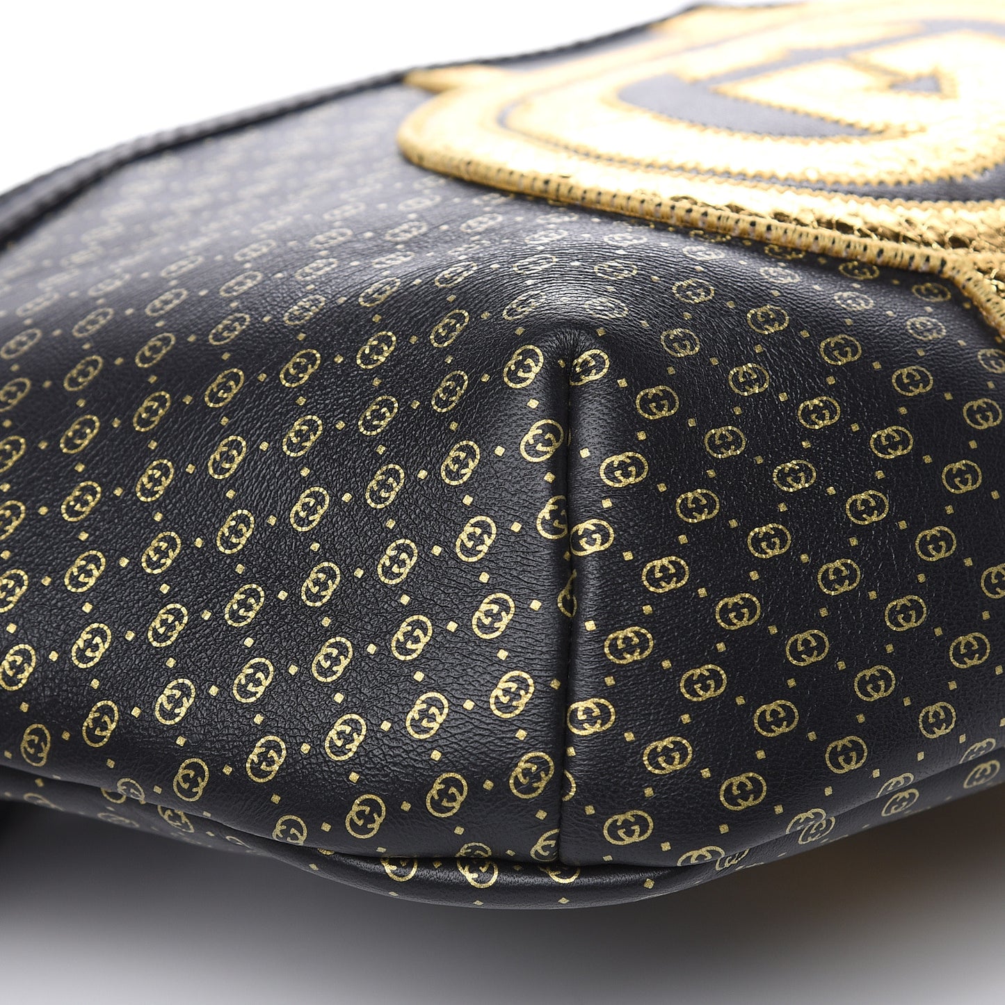 X DAPPER DAN Calfskin Laminated Ayers GG Micro Monogram Mens Belt Bag Black