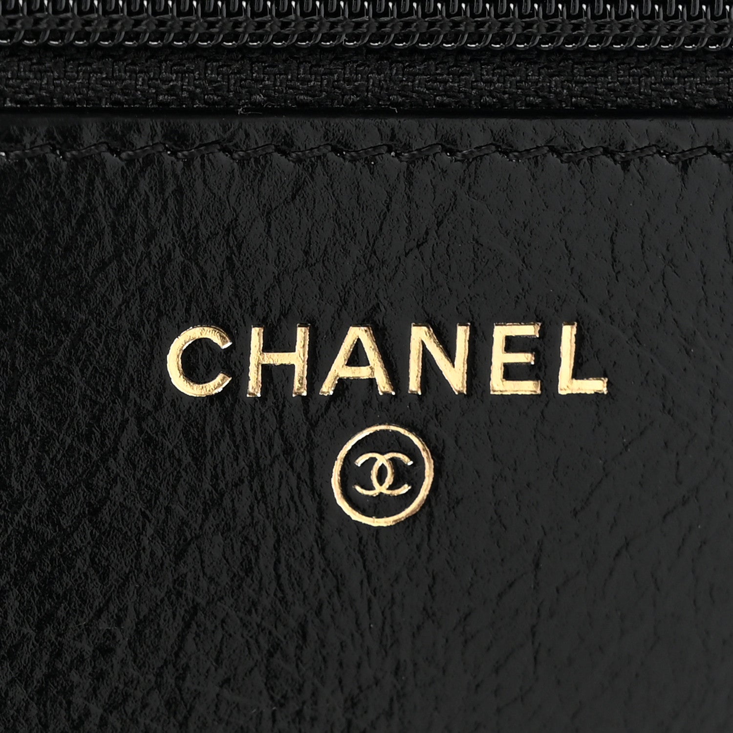 Chanel Goatskin Stitched Golden CC Wallet on Chain WOC Black 6 of 11