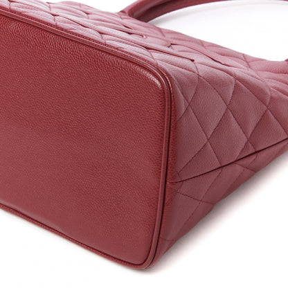 Chanel Caviar Quilted Medallion Tote Red 4 of 9