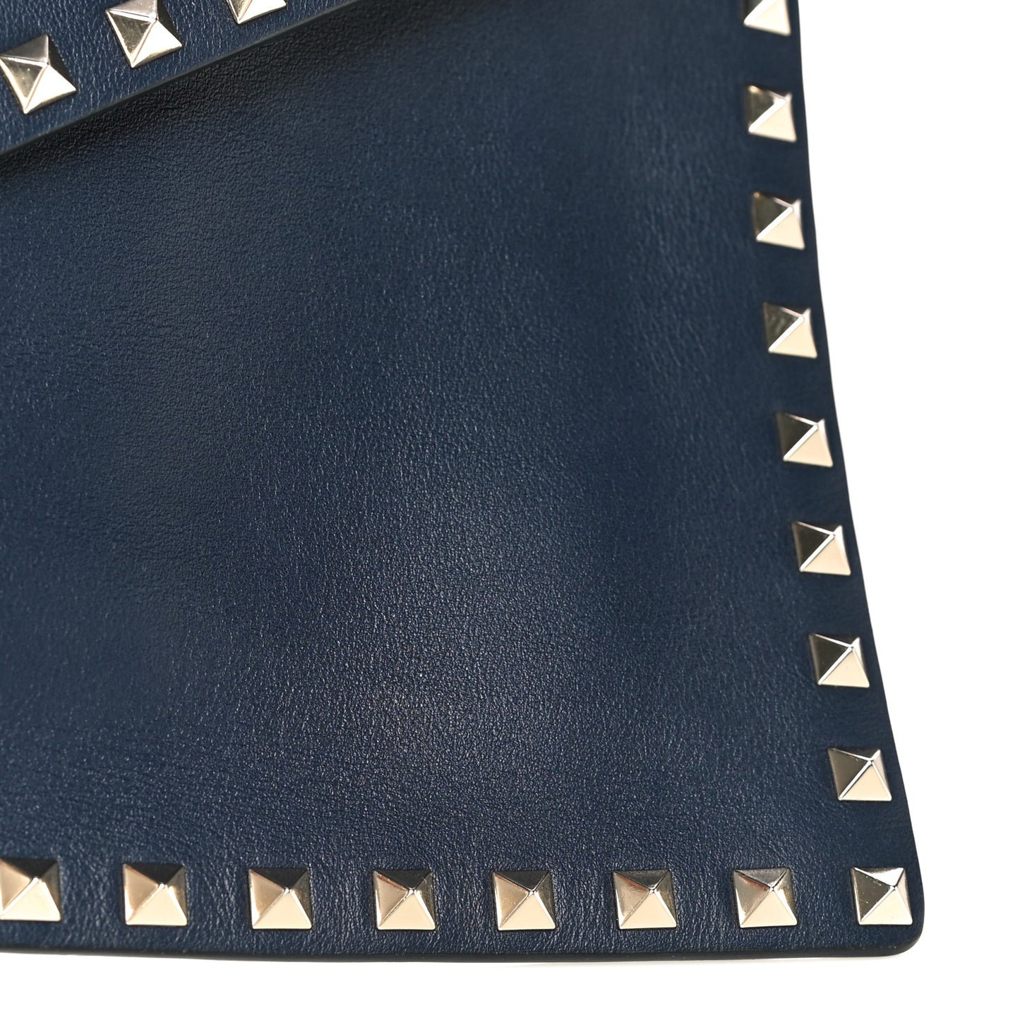 Vitello Large Rockstud Envelope Clutch Navy