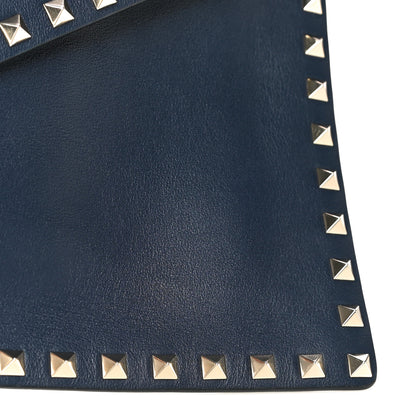 Valentino Garavani Vitello Large Rockstud Envelope Clutch Navy 7 of 15