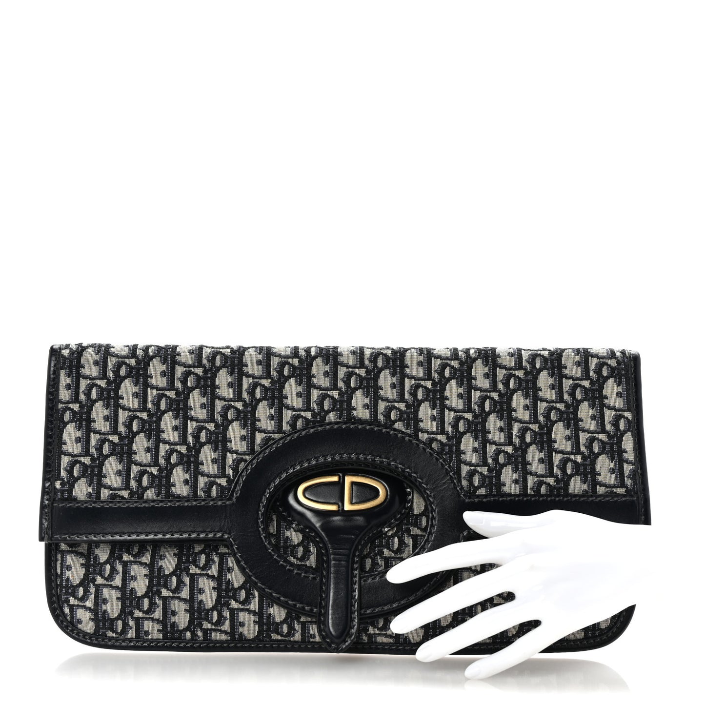 Oblique Fold Over Clutch Blue