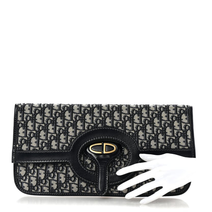 Christian Dior Oblique Fold Over Clutch Blue 2 of 6