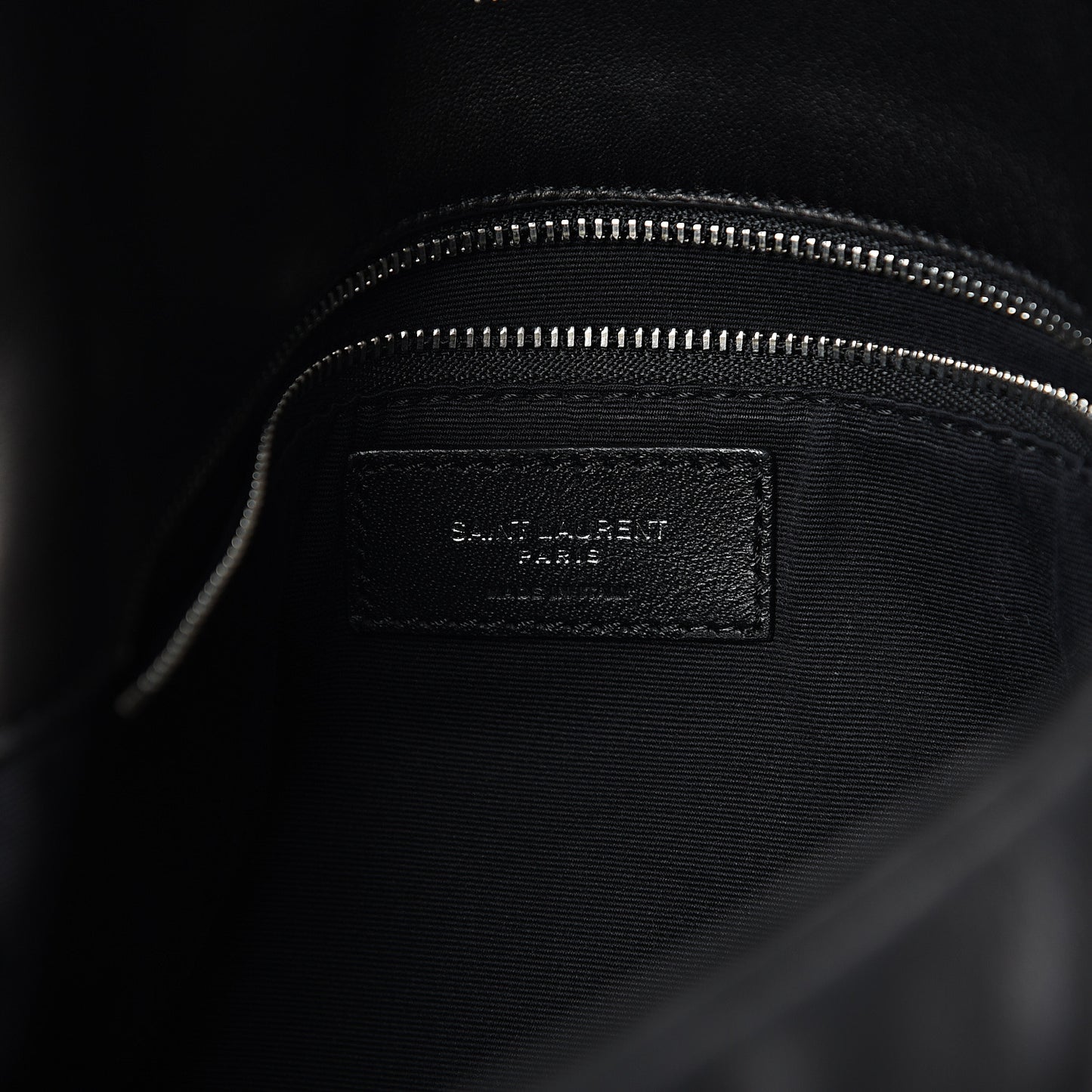 Lambskin Quilted Medium Loulou Puffer Monogram Chain Satchel Black