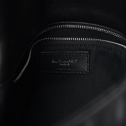 Saint Laurent Lambskin Quilted Medium Loulou Puffer Monogram Chain Satchel Black 5 of 11