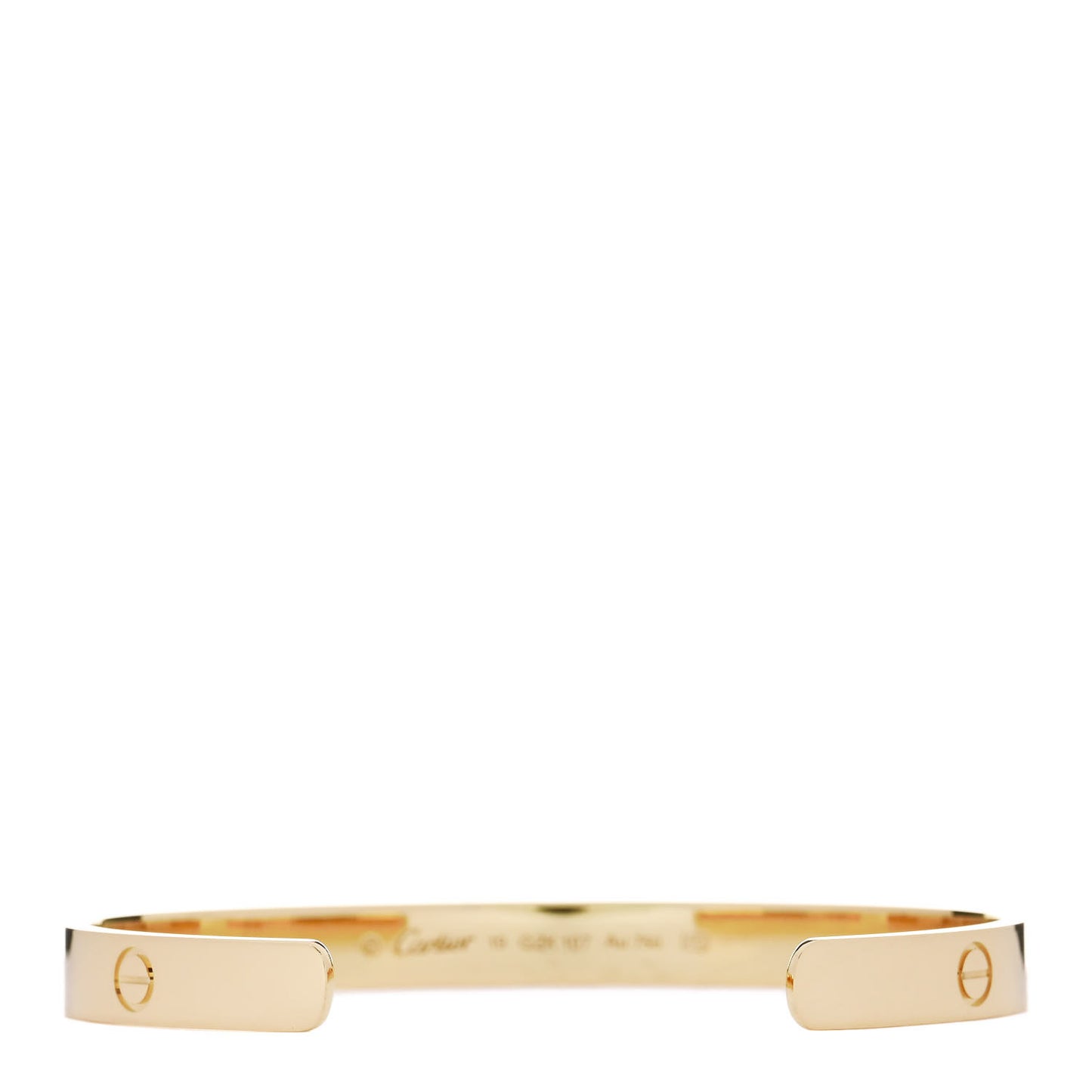 18K Yellow Gold LOVE Cuff Bracelet 19