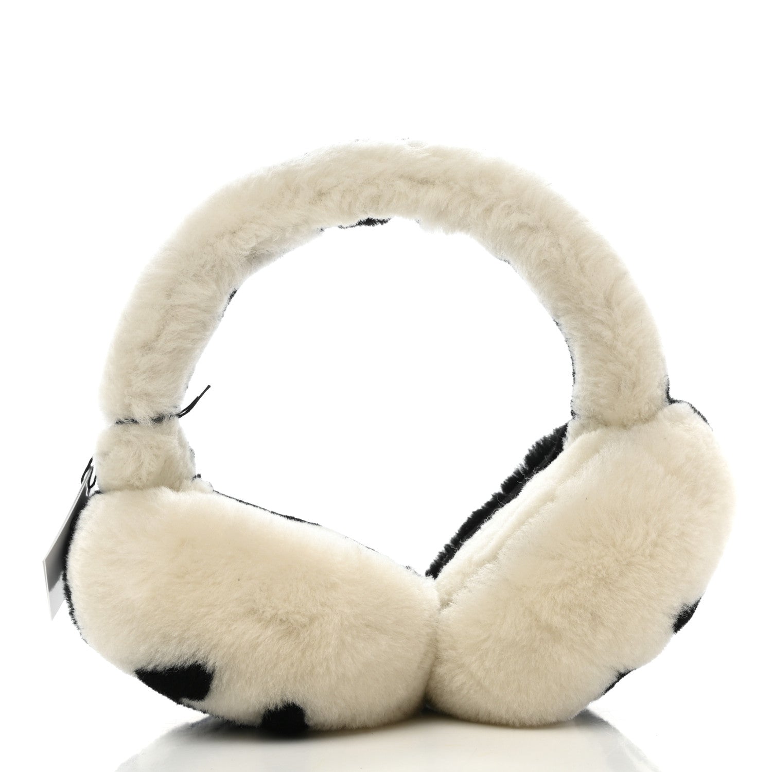 Chanel Shearling CC Ear Muffs Black White 3 of 5