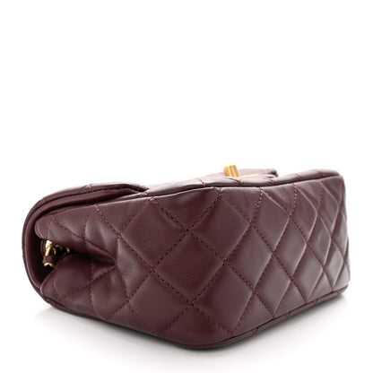 Chanel Lambskin Quilted Mini Pearl Crush Flap Burgundy 4 of 11