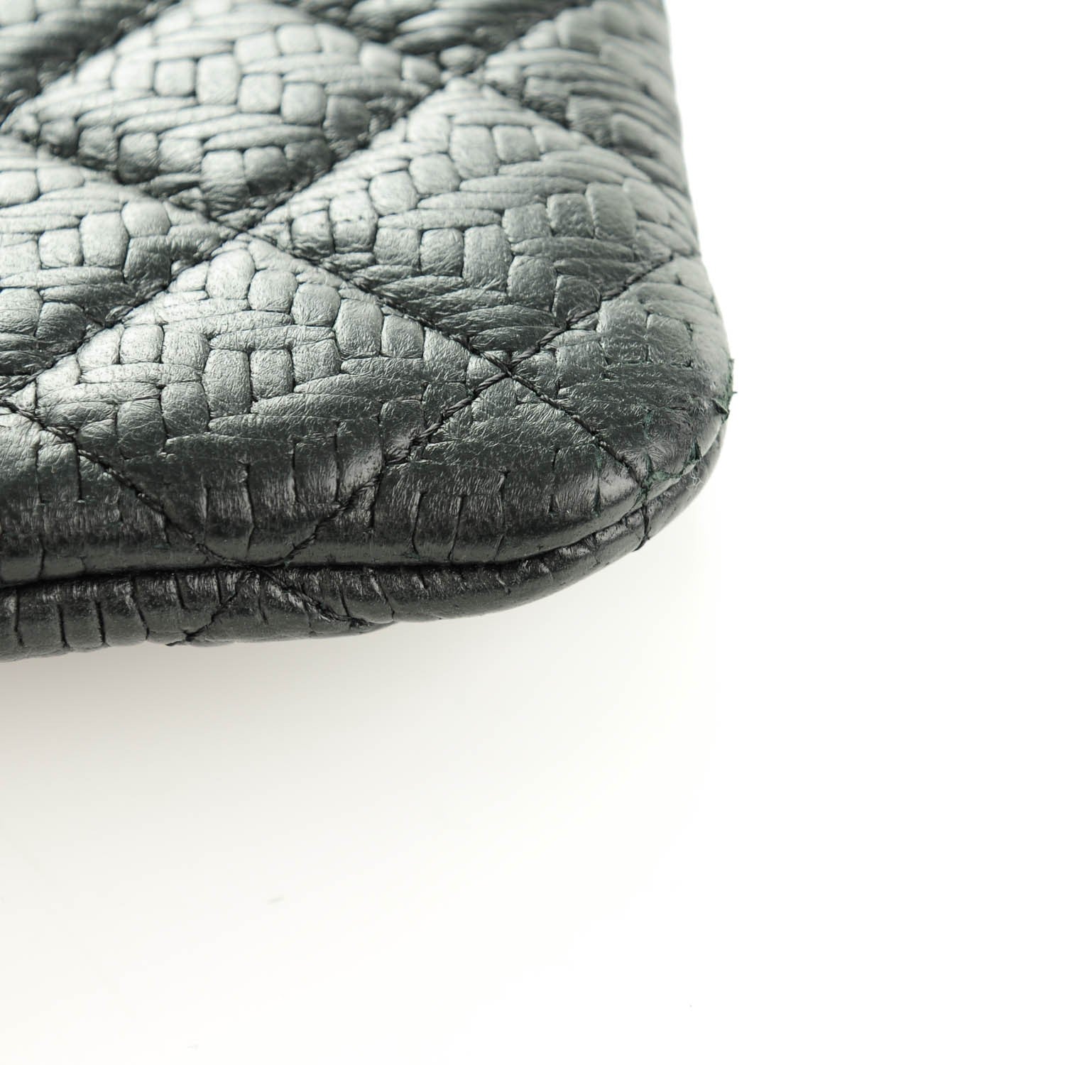 Chanel Woven Lambskin Quilted Cosmetic Pouch Black 9 of 9