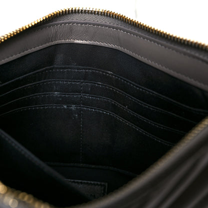 Saint Laurent Calfskin Matelasse Chevron Monogram A5 Wristlet Earth 10 of 10