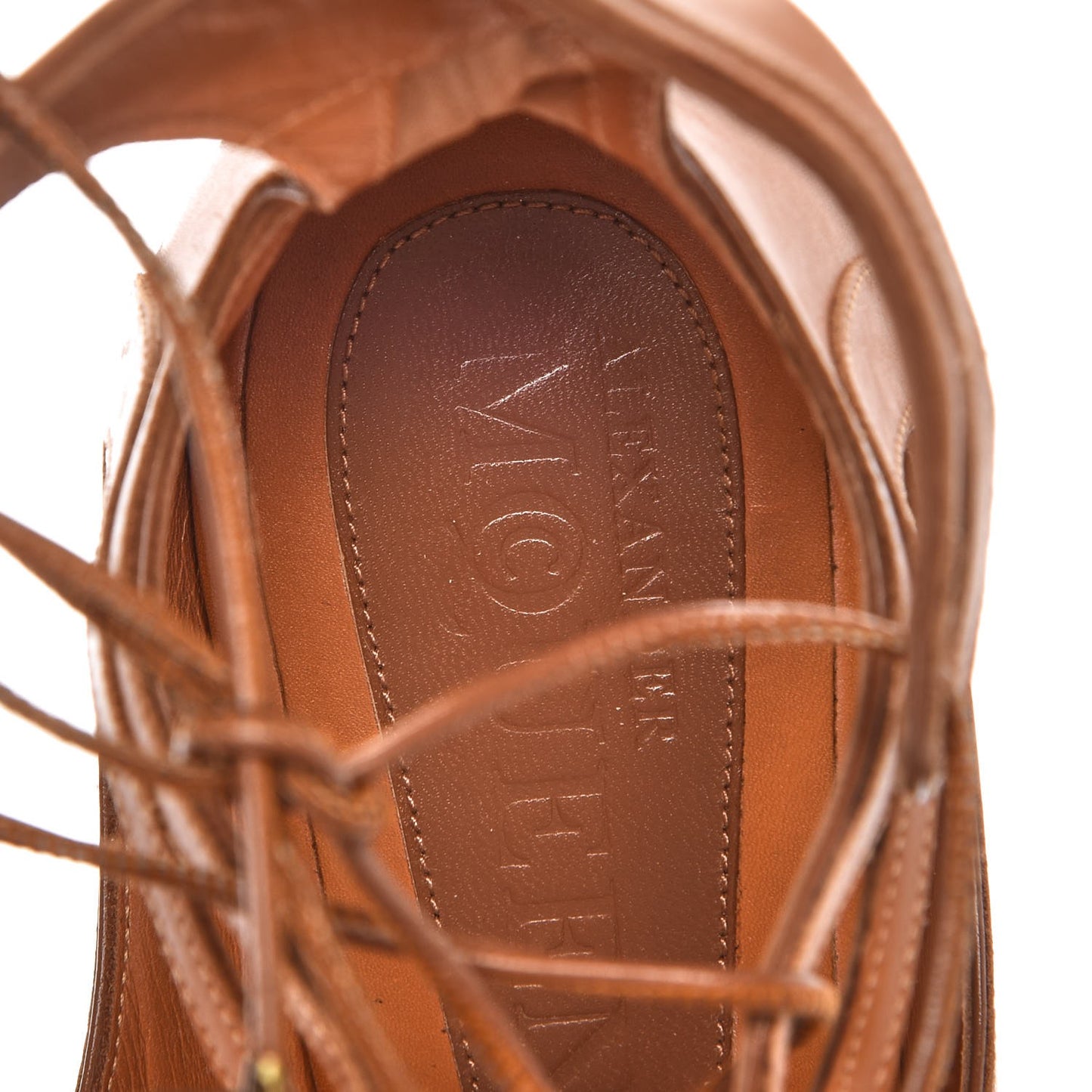 Caflskin Lace Up Gladiator Sandals 37.5 Tan