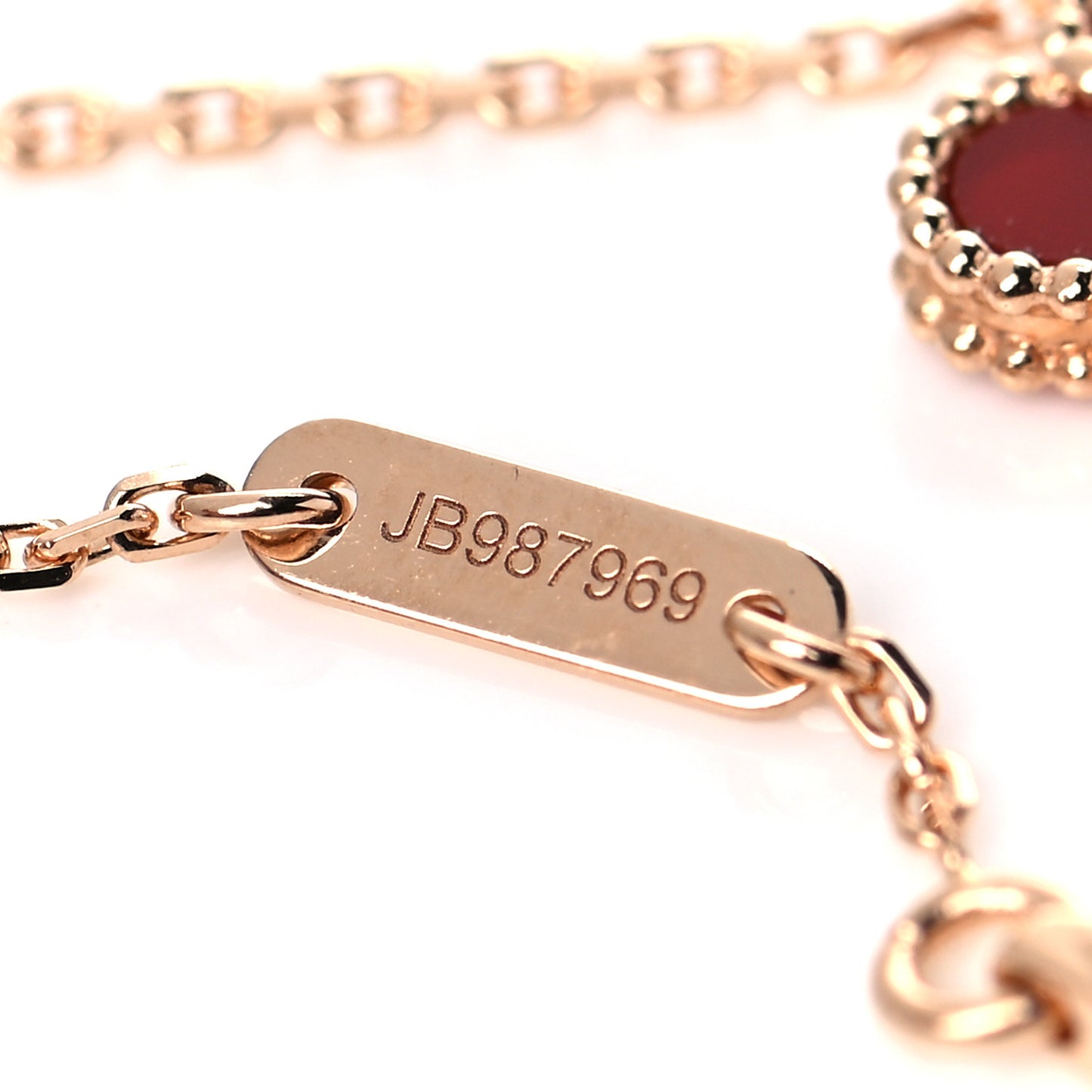 18K Rose Gold Carnelian Sweet Alhambra Bracelet