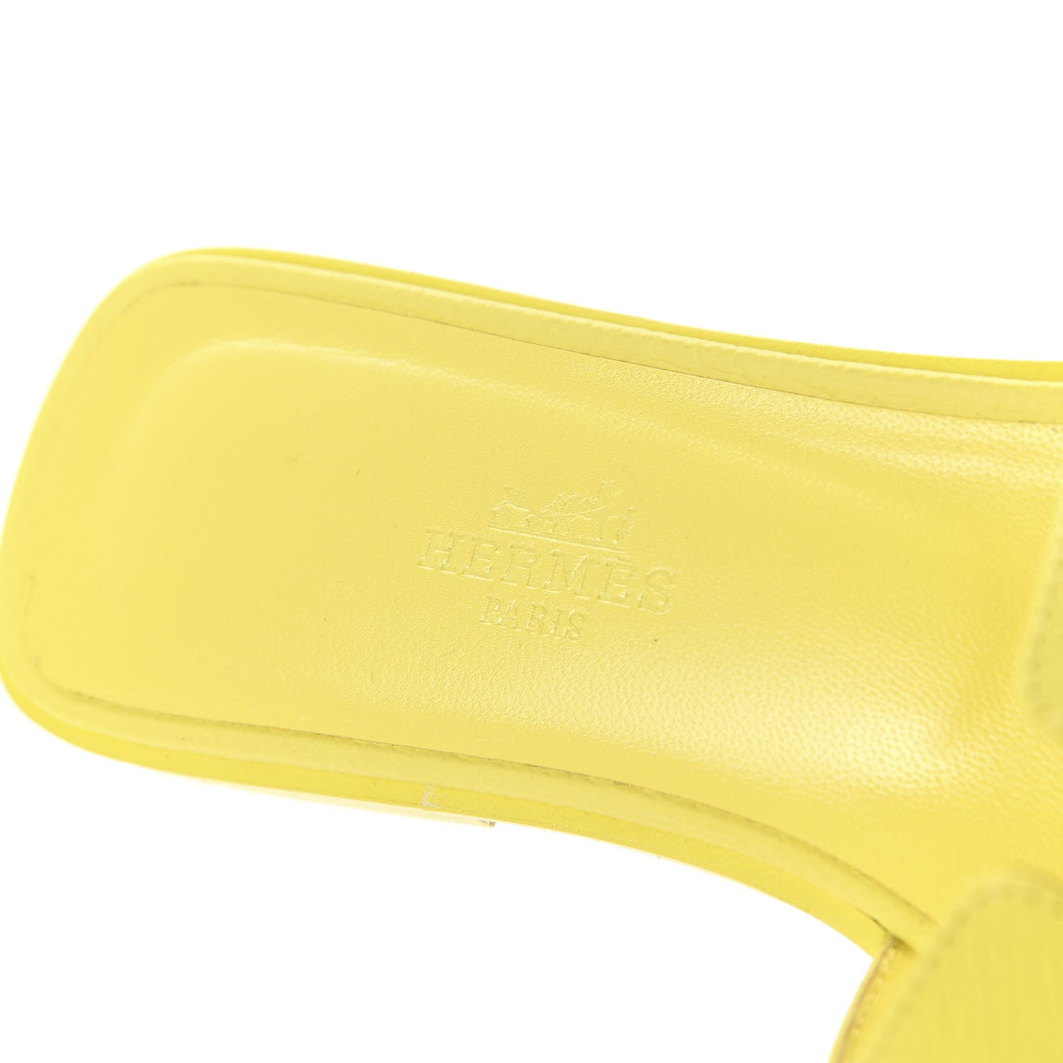 Hermes Epsom Oran Sandals 36.5 Jaune Pollen 7 of 9