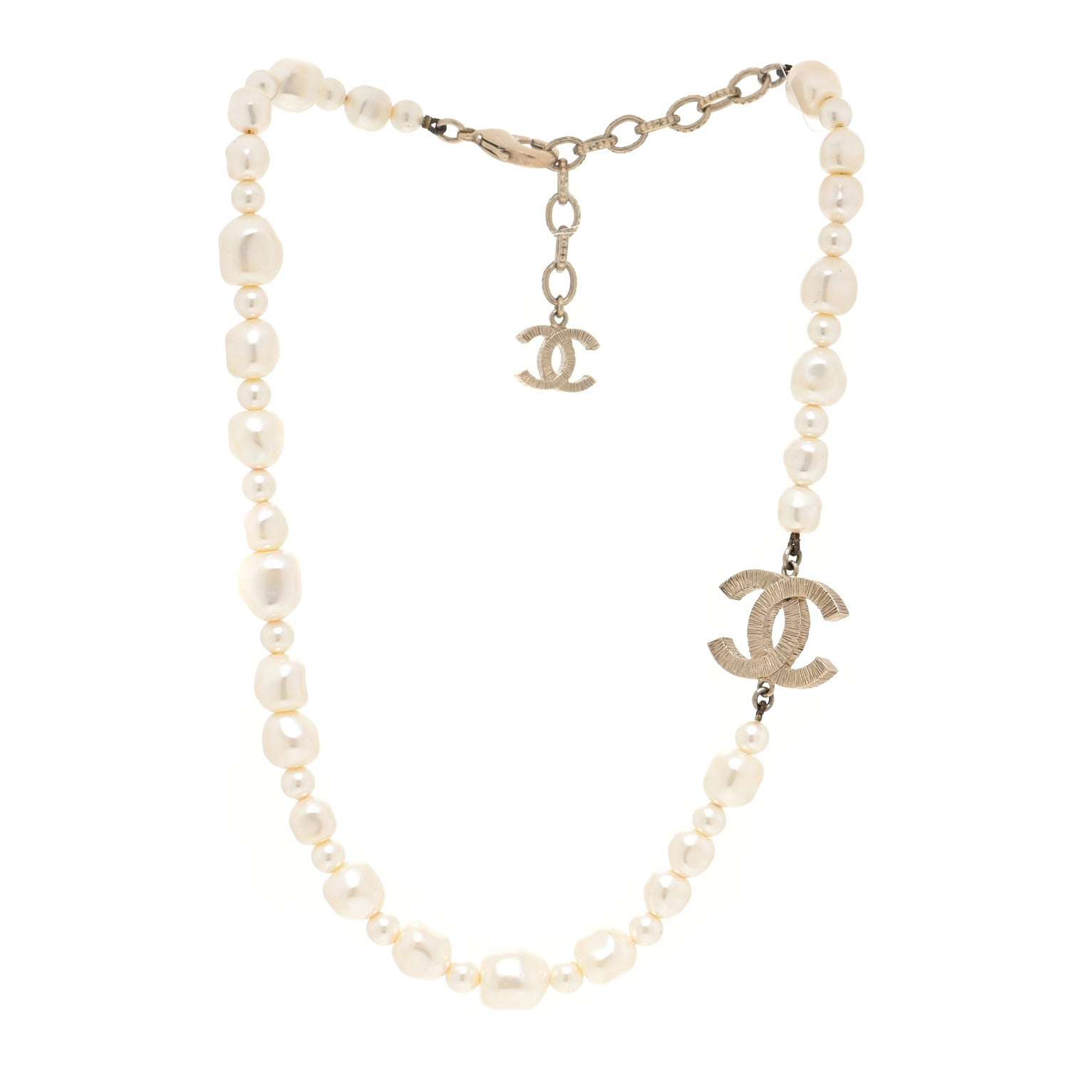 Chanel Pearl CC Necklace Light Gold 3 of 6