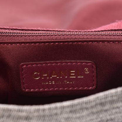 Chanel Wool Velvet Quilted Parisian Stroll Messenger Grey 6 of 12