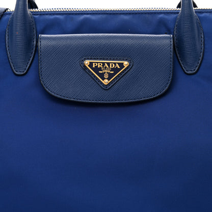 Prada Tessuto Nylon Saffiano Tote Bluette 8 of 11