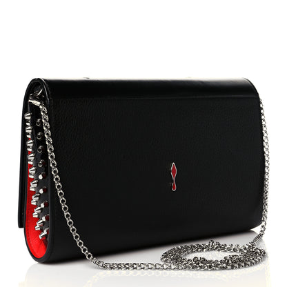 Christian Louboutin Calfskin Beaded Paloma Loubitag Clutch Black 2 of 9