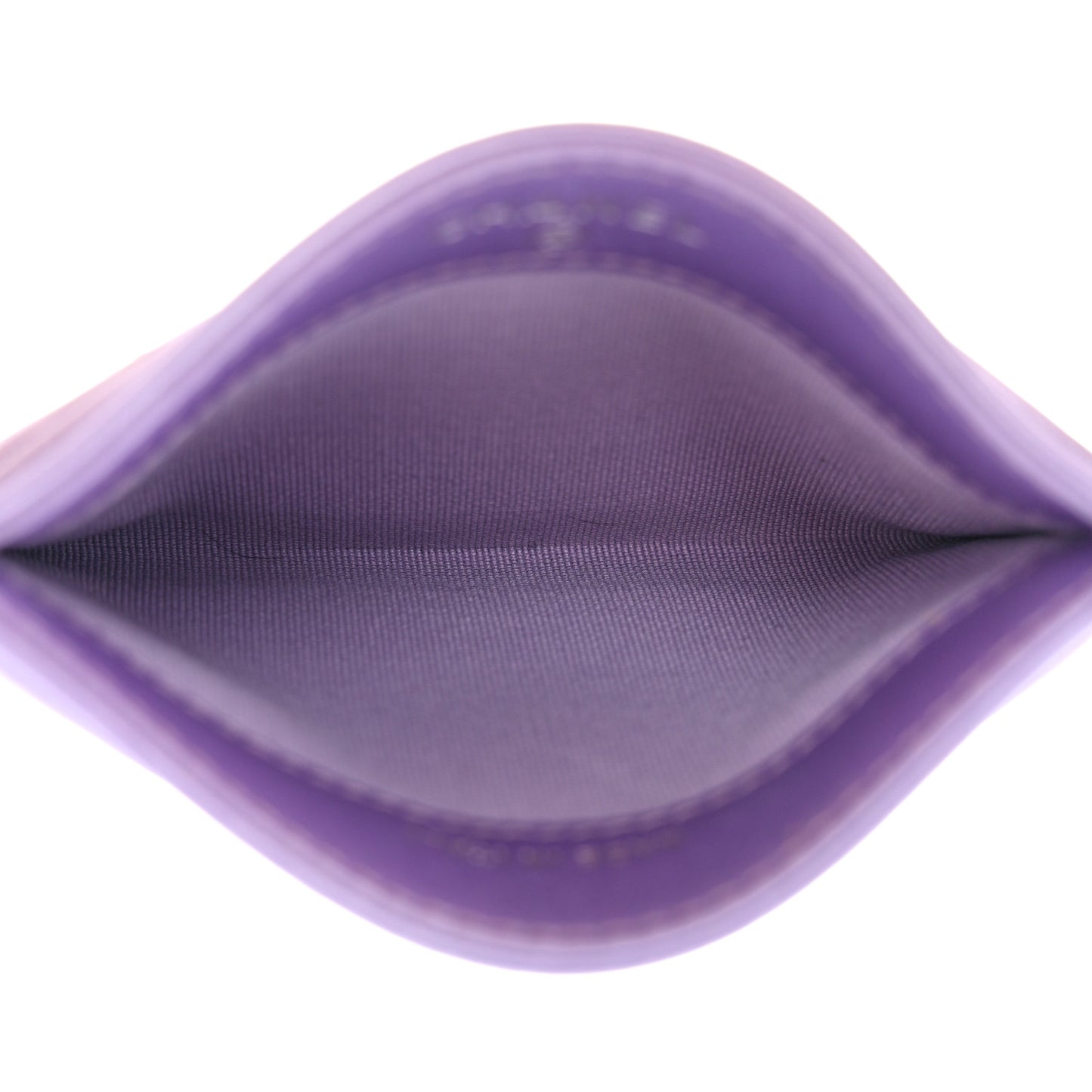 Metallic Lambskin Quilted Card Holder Light Purple