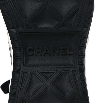 Chanel Velvet Calfskin Mixed Fibers CC Sneakers 38.5 Black 6 of 9