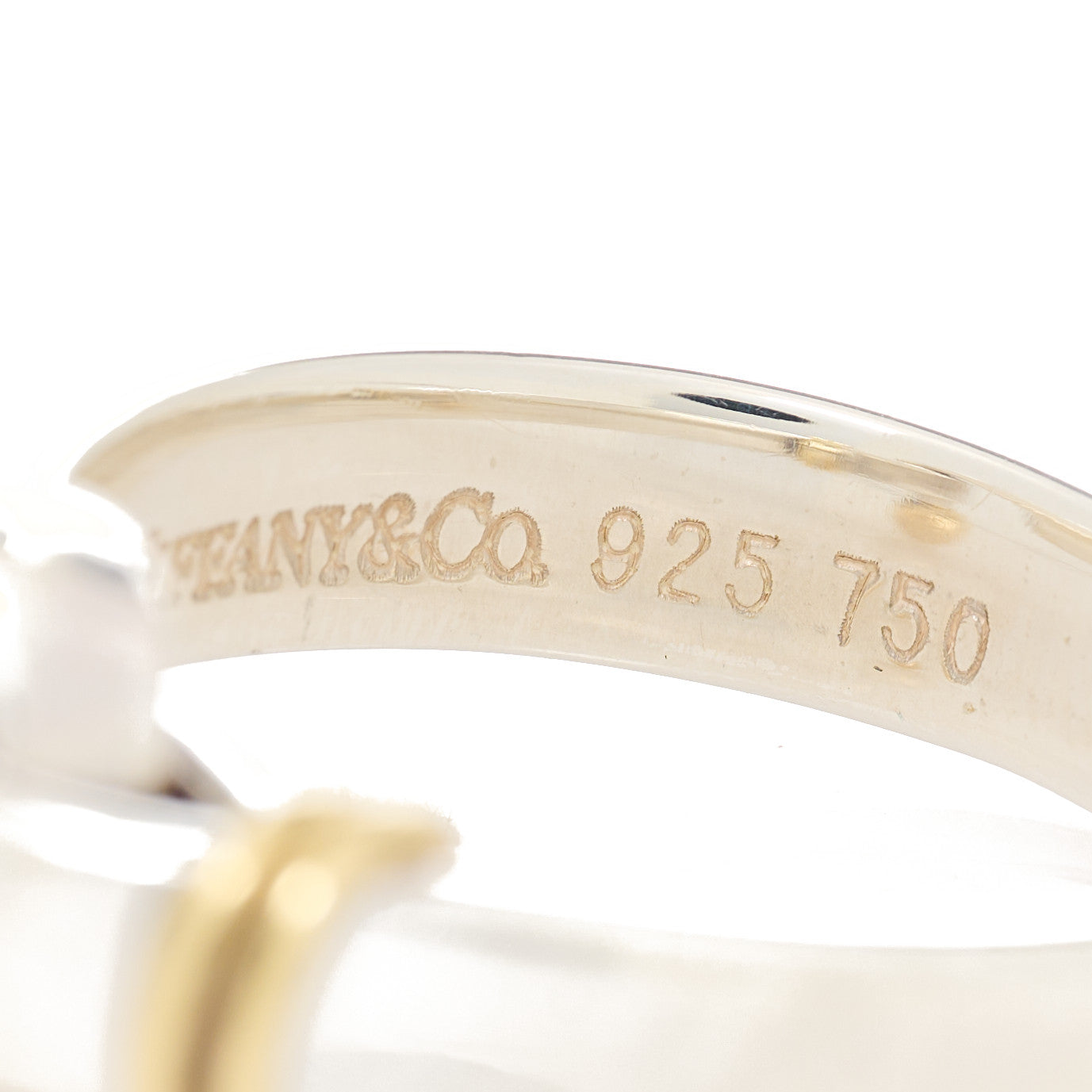 Sterling Silver 18K Yellow Gold Hook Ring 52 6