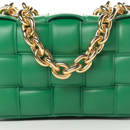 Bottega Veneta Lambskin Maxi Intreccio Padded Chain Cassette Crossbody Bag Racing Green 8 of 12