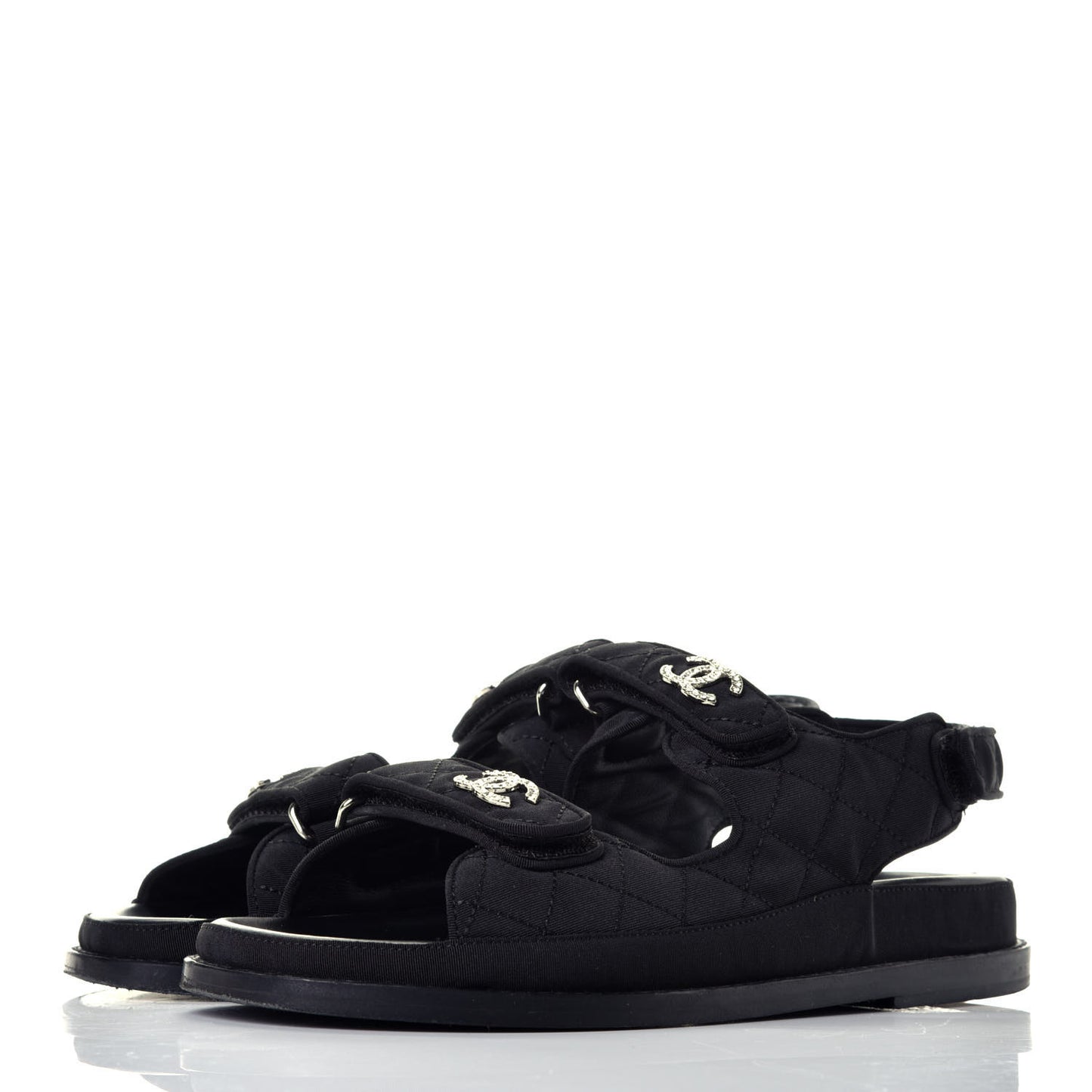 Fabric Velcro Dad Sandals 39 Black