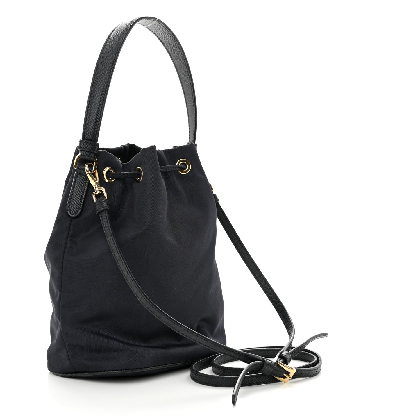Re-Nylon Saffiano Mini Re-Edition 1978 Bucket Bag Navy