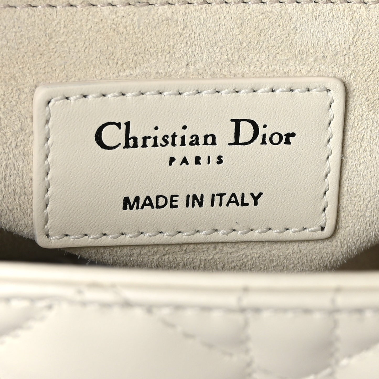 Lambskin Cannage Medium Lady Dior White