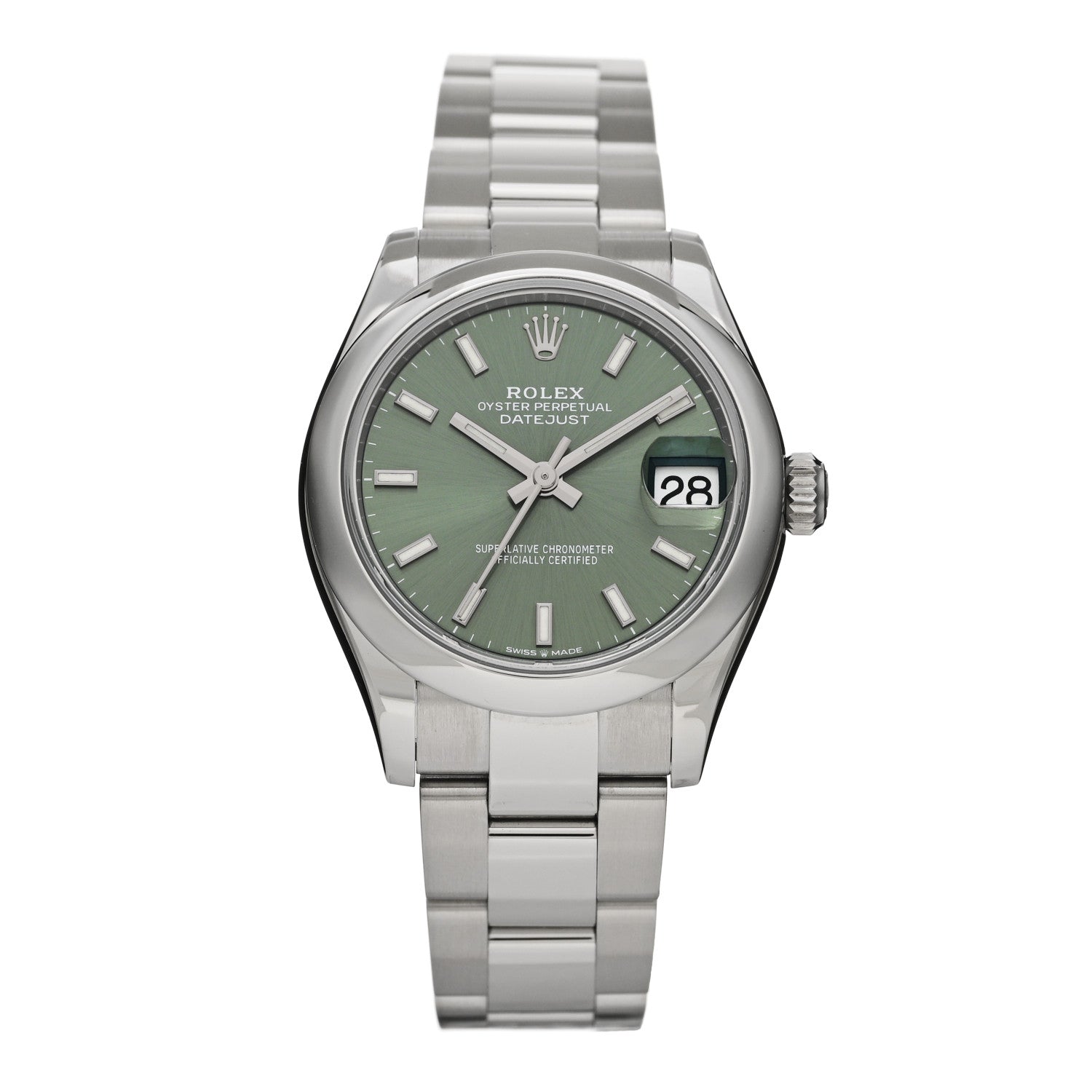 Rolex Stainless Steel 31mm Oyster Perpetual Datejust Watch Mint Green 278240 1 of 5
