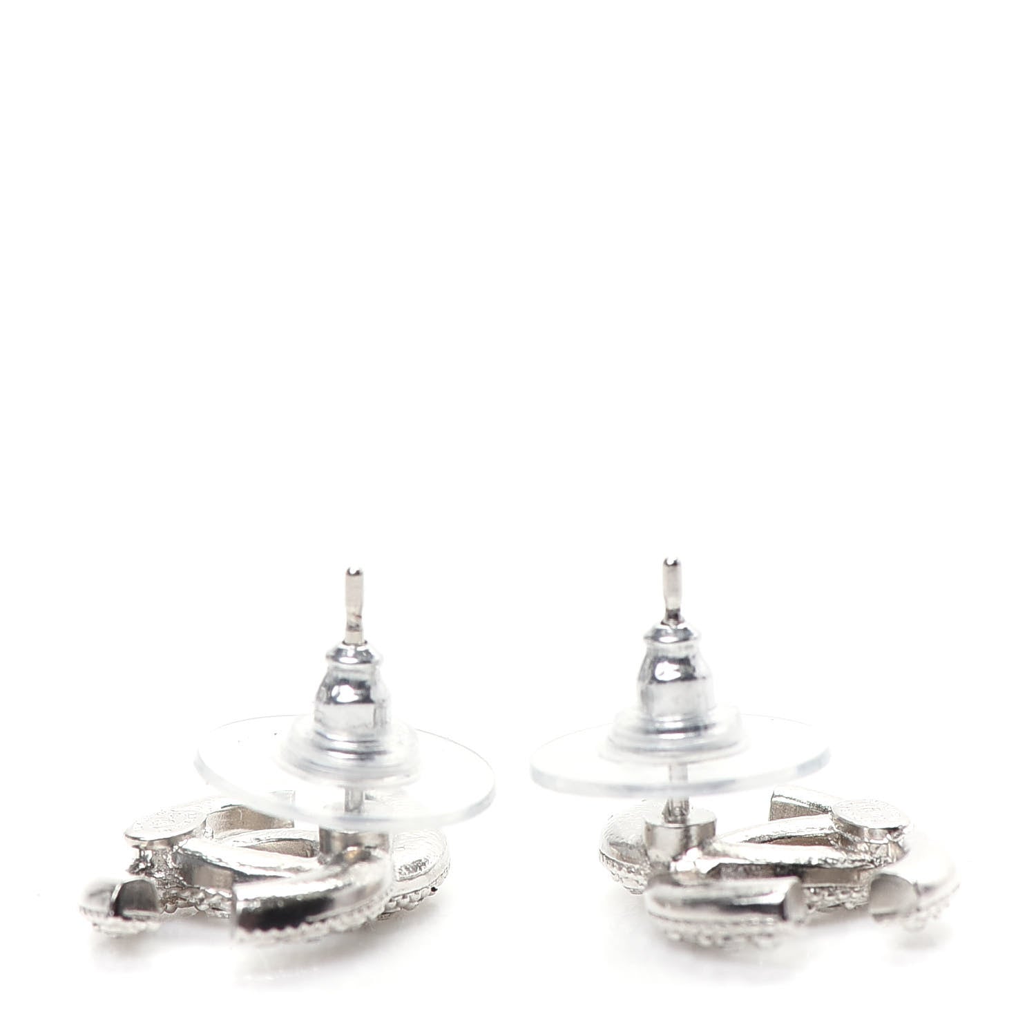 Chanel Crystal CC Earrings Silver 3 of 5