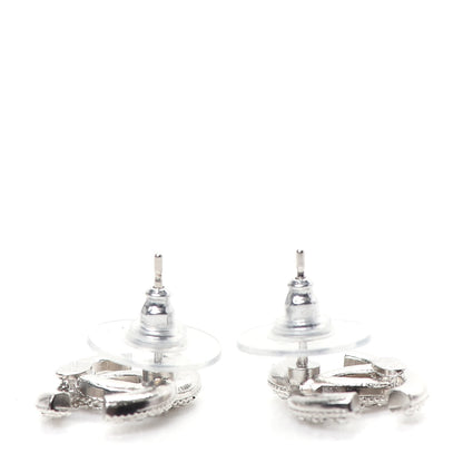 Chanel Crystal CC Earrings Silver 3 of 5