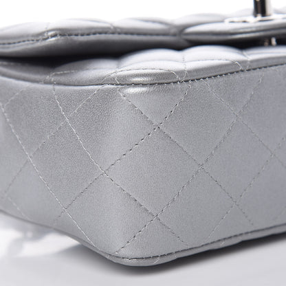 Chanel Metallic Lambskin Quilted Mini Rectangular Flap Silver 11 of 12