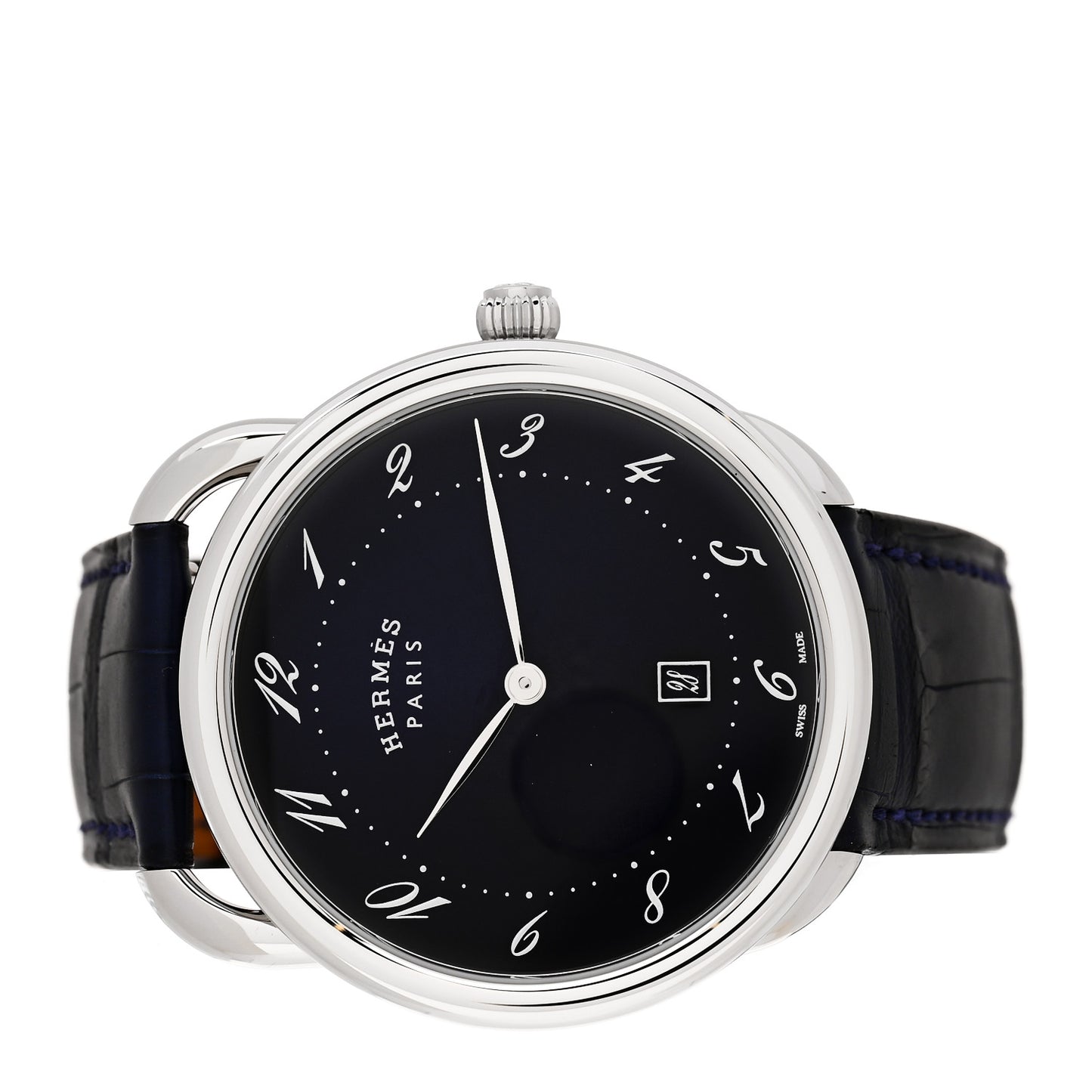 Stainless Steel Alligator 40mm Arceau Quartz Watch Bleu Abysse