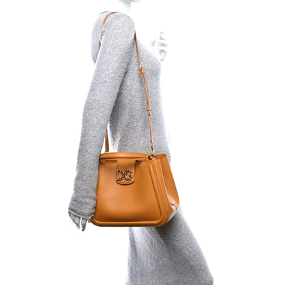Dolce & Gabbana Smooth Calfskin Small DG Amore Satchel Bag Camel 2 of 9