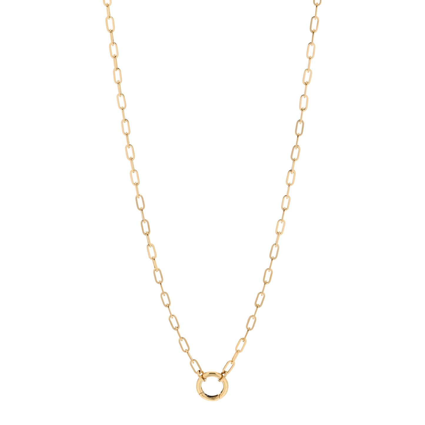 18K Yellow Gold Refined Open Clip Chain Necklace
