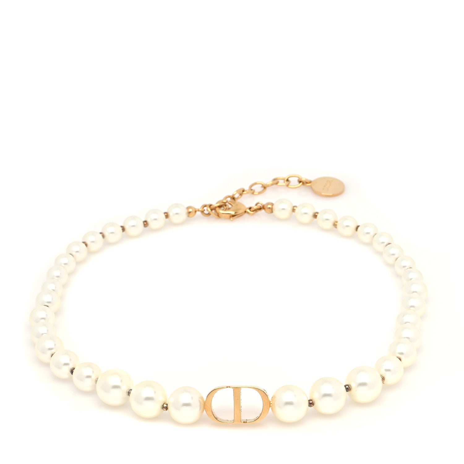 Christian Dior Pearl 30 Montaigne Choker Necklace Gold 3 of 5
