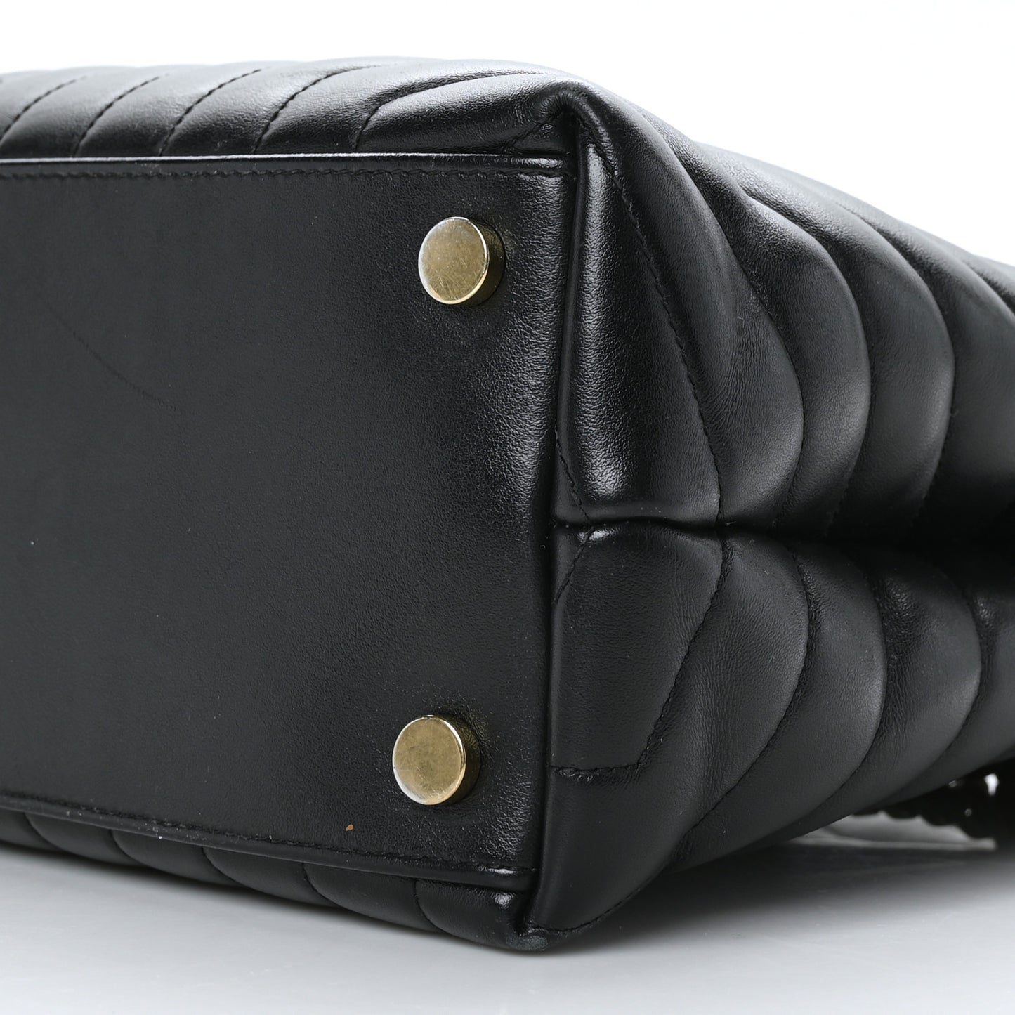Calfskin Y Quilted Monogram Large Loulou Chain Satchel Black