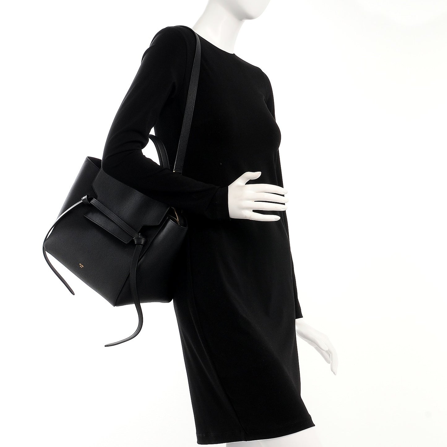 Grained Calfskin Mini Belt Bag Black