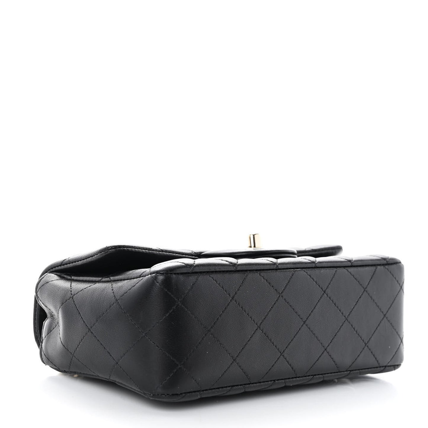 Lambskin Quilted Mini Coco Charms Rectangular Flap Black