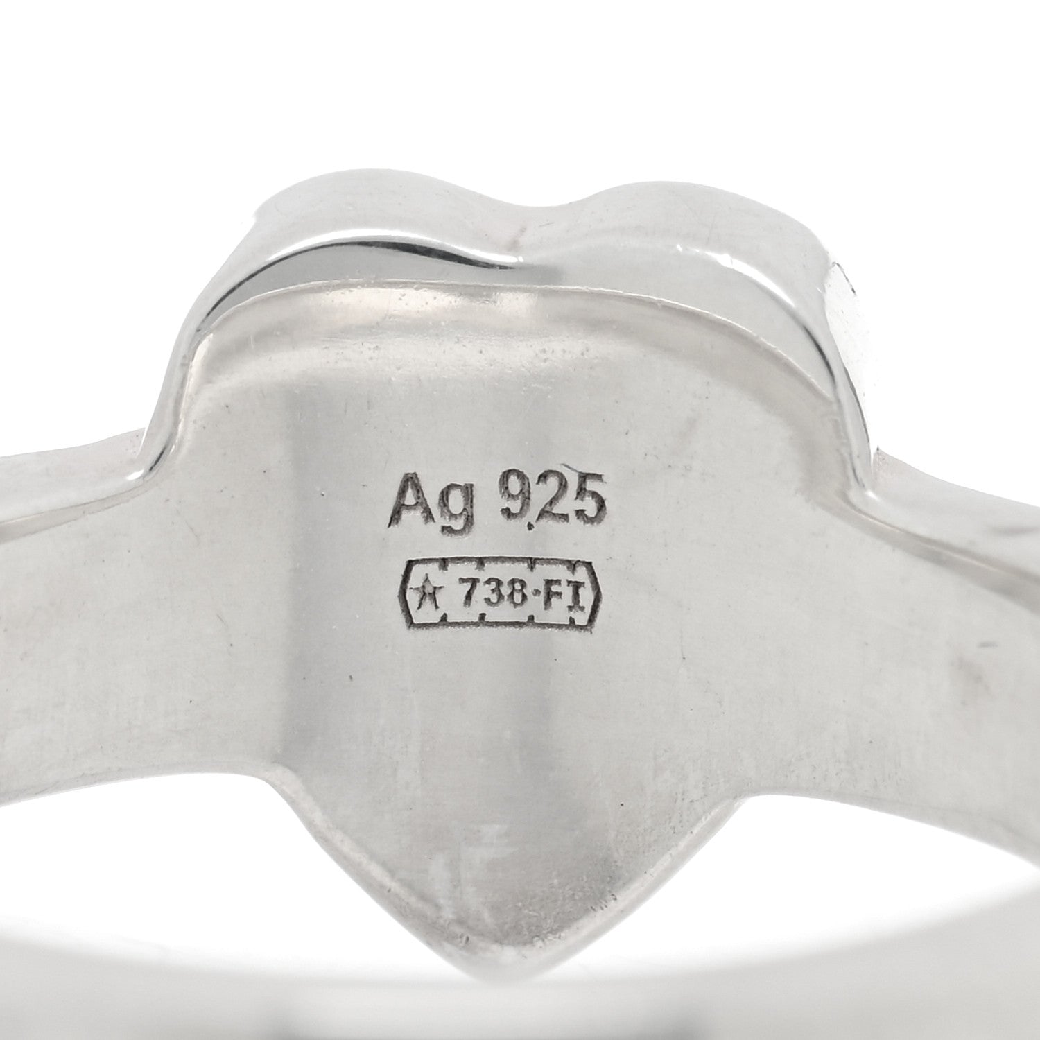 Gucci Sterling Silver Trademark Heart Ring 54 7 4 of 5